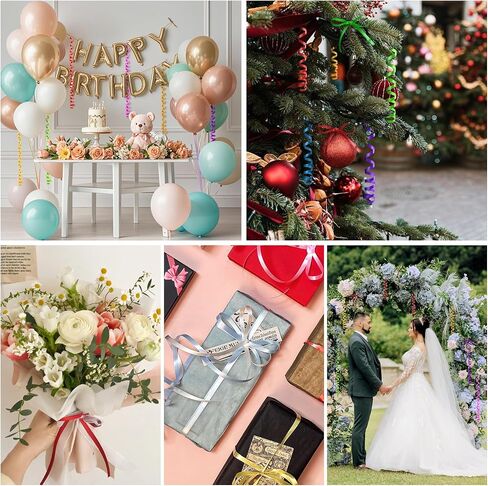 Christmas Curling Ribbon for Gift Wrapping: A 10-Color Pack of 1/5 Inch Decorative Ribbon for Christmas Tree Decor & Holiday Presents and Party Balloons in Saudi Arabia