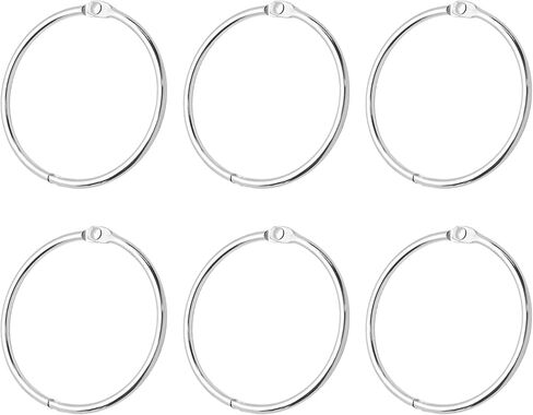 6Pcs 3 Inch 76mm Binder Rings, Loose Leaf Metal Book Rings, Nickel Plated Steel for Index Cards, Flash Cards, Keys, Scrapbooks, Office, Easy Open & Close (Silver) in Saudi Arabia