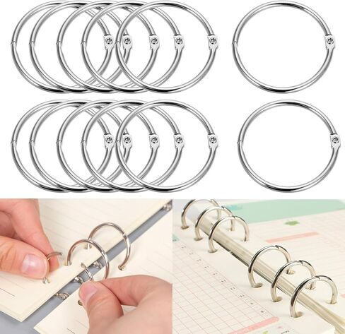 35pcs Binder Rings 1 Inch, Silver Metal, for Loose Leaf Book, Note Flash Index Cards, School Office and Home LCS-C-3001 in Saudi Arabia