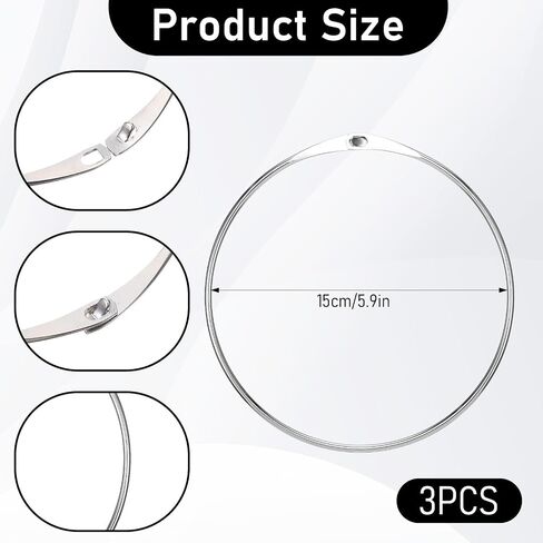 3 Pcs Large Key Ring Hoop Metal Rings for Index Cards Easy to Open and Close Metal Rings for Crafts Book Keychain Key Home Office Photos Files DIY Craft Supplies in Saudi Arabia