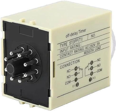 مرحل مؤقت إيقاف التشغيل من Silver Dot ST3PF، وحدة التحكم في الوقت الصناعي 220 فولت تيار متردد مع ضبط المقياس، وظيفة إيقاف التأخير (30 ثانية تيار متردد 110 فولت) in Kuwait