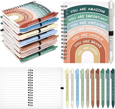 40 قطعة من هدايا التوعية بالصحة العقلية، مفكرة تأكيد إيجابية، مجلة ملهمة، قلم تحفيزي للمعلمين، مكافآت الفصول الدراسية، الموظفين، تشجيع دفاتر الملاحظات، اللوازم المدرسية للطلاب in Kuwait