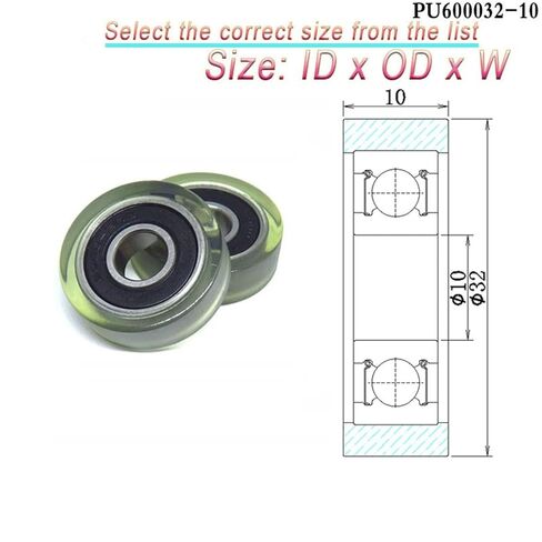 1 قطعة 6x30x9 البولي يوريثين المغطاة تحمل بكرة PU62630-9 30 مللي متر قطر 6 مللي متر رمح PU المغلفة الأسطوانة (PU62525-9 5x25x9 مللي متر) in Kuwait