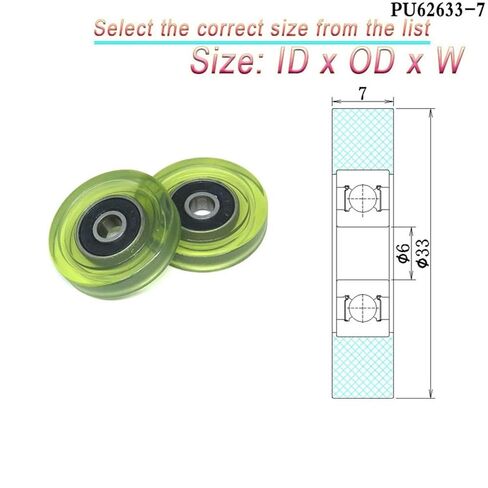 1 قطعة 6x30x9 البولي يوريثين المغطاة تحمل بكرة PU62630-9 30 مللي متر قطر 6 مللي متر رمح PU المغلفة الأسطوانة (PU62525-9 5x25x9 مللي متر) in Kuwait