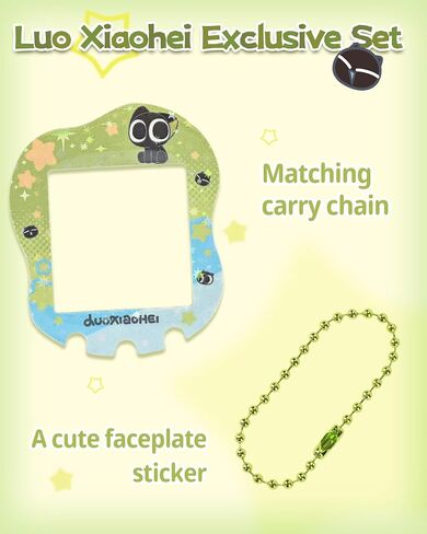 حافظة واقية من السيليكون من GeekShare متوافقة مع Tamagotchi Uni، قطة سوداء كرتونية لطيفة بتصميم السماء المرصعة بالنجوم (أسود لامع) in Kuwait