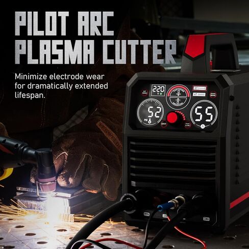 YESWELDER CUT-65DS PLUS قاطعة بلازما، 65 أمبير 110 فولت/220 فولت غير عالية التردد ولا تعمل باللمس، قوس طيار 4 في 1 لقطع الألواح/قطع الشبكة/التلاعب/وضع العلامات آلة قطع البلازما متعددة الوظائف in Kuwait