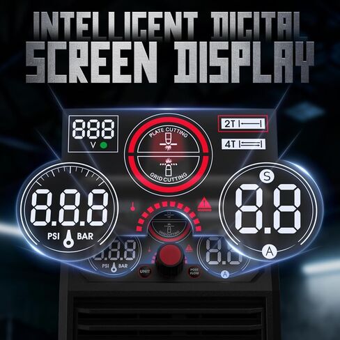 YESWELDER CUT-65DS PLUS قاطعة بلازما، 65 أمبير 110 فولت/220 فولت غير عالية التردد ولا تعمل باللمس، قوس طيار 4 في 1 لقطع الألواح/قطع الشبكة/التلاعب/وضع العلامات آلة قطع البلازما متعددة الوظائف in Kuwait