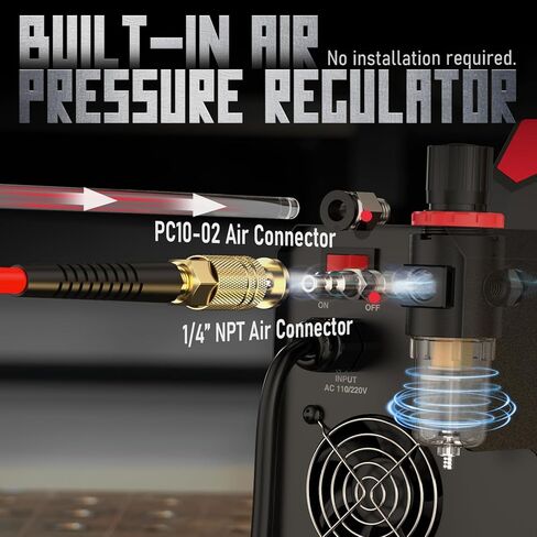 YESWELDER CUT-65DS PLUS قاطعة بلازما، 65 أمبير 110 فولت/220 فولت غير عالية التردد ولا تعمل باللمس، قوس طيار 4 في 1 لقطع الألواح/قطع الشبكة/التلاعب/وضع العلامات آلة قطع البلازما متعددة الوظائف in Kuwait