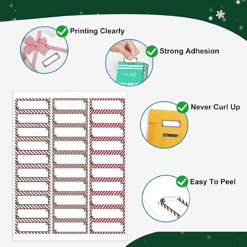 300 Pieces Christmas Address Labels 2 x 4 Inches Printable Christmas Address Labels Mailing Labels Compatible with Laser and Inkjet Printer(Modern Style) in Saudi Arabia
