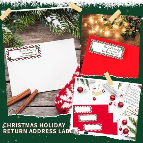 300 Pieces Christmas Address Labels 2 x 4 Inches Printable Christmas Address Labels Mailing Labels Compatible with Laser and Inkjet Printer(Modern Style) in Saudi Arabia