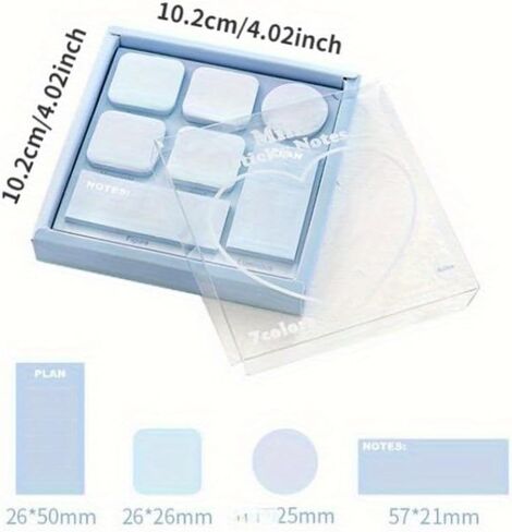 1Pcs Mini Sticky Notes Set Faint Secret 210 Sheets 7 Color Memo Pad Adhesive Label Diary Planner Stickers Office School in Saudi Arabia