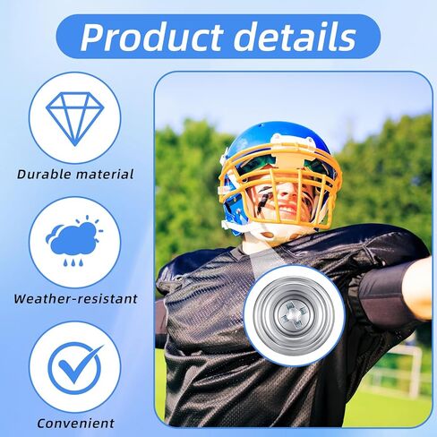 24 Pcs Universal Facemask Hardware Kit, Baseball Helmet Visor Screws Hockey Helmet Repair Kits with 12mm and 8mm Screws Facemask Hardware Kit for Youth Football Hockey Helmets in Kuwait