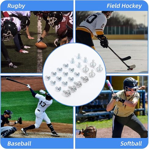 24 Pcs Universal Facemask Hardware Kit, Baseball Helmet Visor Screws Hockey Helmet Repair Kits with 12mm and 8mm Screws Facemask Hardware Kit for Youth Football Hockey Helmets in Kuwait