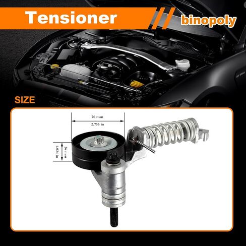 binopoly 38344 Drive Belt Tensioner Assembly With Pulley For 2011-2021 Buick Encore Chevy Cruze/Sonic/Trax OE#89637 25195388 55565236 55352021 90531965 in Saudi Arabia