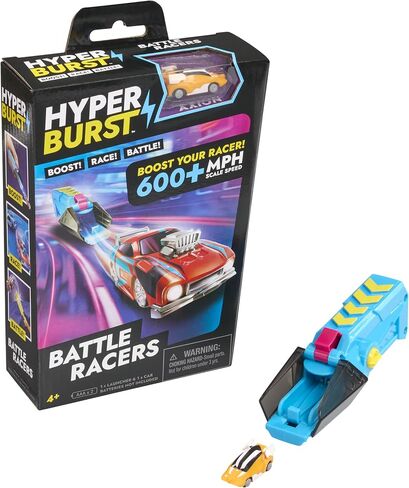 Hyper Burst Battle Racers Orange Axion Car & Launcher | Over 600+ MPH Scale Speed! | Racing Micro Scale Cars and Battle Action Toys | Ages 5+ in Saudi Arabia