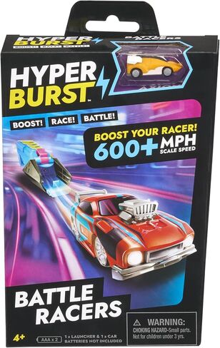 Hyper Burst Battle Racers Orange Axion Car & Launcher | Over 600+ MPH Scale Speed! | Racing Micro Scale Cars and Battle Action Toys | Ages 5+ in Saudi Arabia