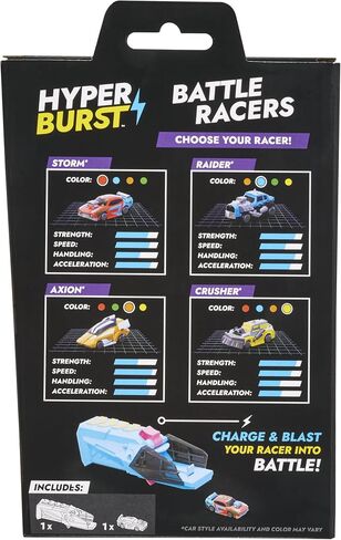 Hyper Burst Battle Racers Orange Axion Car & Launcher | Over 600+ MPH Scale Speed! | Racing Micro Scale Cars and Battle Action Toys | Ages 5+ in Saudi Arabia
