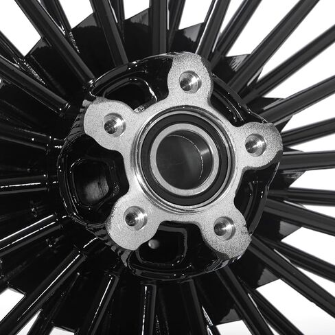 TOFR 21x2.15 عجلات أمامية 18x5.5 خلفية 36 شعاع سميك لايحتاج إلى هارلي سوفتيل ستاندرد، مخصص، قطار ليلي، سبرينغر 2006-2010 فات بوي 2007-2017 ديوس 2000-2008 / أسود لامع in Kuwait