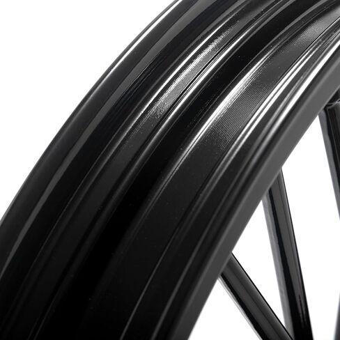 TOFR 21x2.15 عجلات أمامية 18x5.5 خلفية 36 شعاع سميك لايحتاج إلى هارلي سوفتيل ستاندرد، مخصص، قطار ليلي، سبرينغر 2006-2010 فات بوي 2007-2017 ديوس 2000-2008 / أسود لامع in Kuwait