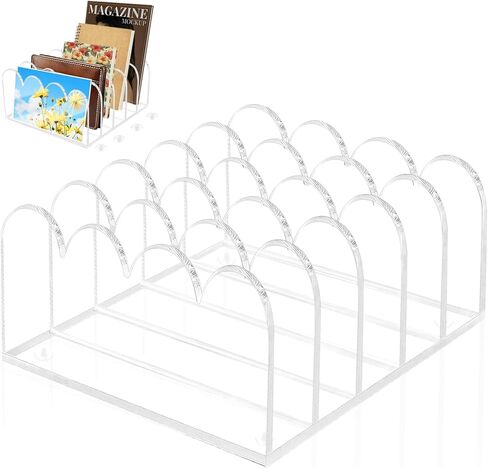 منظم ملفات أكريليك 5 فتحات لسطح المكتب وحامل البريد الشفاف وفرز مستندات المكتب وتخزين الرسائل 5 مقصورات متعددة الوظائف حامل رفوف مجلد الرسائل للمكتب والمنزل وتنظيم مكتب المدرسة in Kuwait