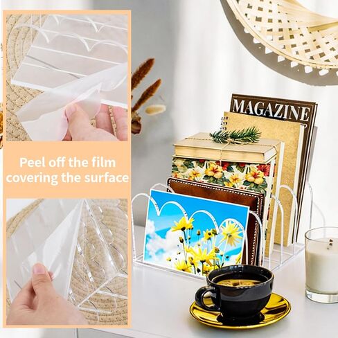 منظم ملفات أكريليك 5 فتحات لسطح المكتب وحامل البريد الشفاف وفرز مستندات المكتب وتخزين الرسائل 5 مقصورات متعددة الوظائف حامل رفوف مجلد الرسائل للمكتب والمنزل وتنظيم مكتب المدرسة in Kuwait