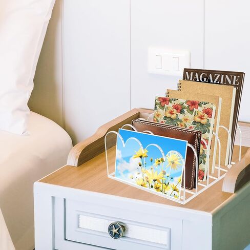 منظم ملفات أكريليك 5 فتحات لسطح المكتب وحامل البريد الشفاف وفرز مستندات المكتب وتخزين الرسائل 5 مقصورات متعددة الوظائف حامل رفوف مجلد الرسائل للمكتب والمنزل وتنظيم مكتب المدرسة in Kuwait