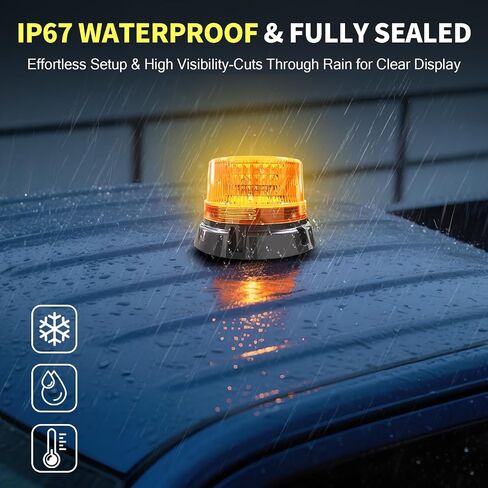 Magnetic Wireless Strobe Light With 90-LED 3600mah Battery IP67 Waterproof USB-C Fast Charge 360° Day/Night Visibility Magnetic Base 2 Flash Modes For Trucks & Tractors Utvs Golf Carts 1 Pack in Saudi Arabia