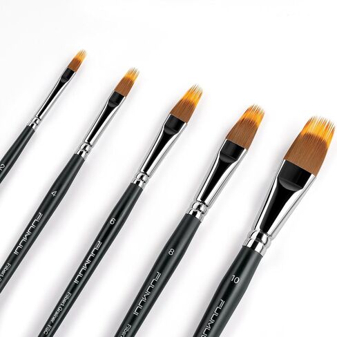 5pcs Dual-Layer Grainer Brush Set- Fuumuui Professional Synthetic Filbert Comb Brushes for Unique Texture Painting Perfect for Artists Acrylic, Watercolor and Oil in Saudi Arabia