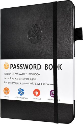 Password Book, Book with Small Pocket Size, Alphabetical Tabs, for Internet Website Address Contacts Organizer Pen, Elastic Band, Inner in Saudi Arabia