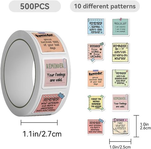 500 PCS Positive Affirmation Stickers, Mental Health Inspirational Motivational Encouraging Self Love Care Quote Sticker Pack for Water Bottles Laptops Planners Decals in Saudi Arabia