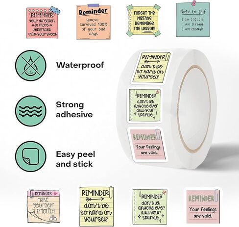500 PCS Positive Affirmation Stickers, Mental Health Inspirational Motivational Encouraging Self Love Care Quote Sticker Pack for Water Bottles Laptops Planners Decals in Saudi Arabia