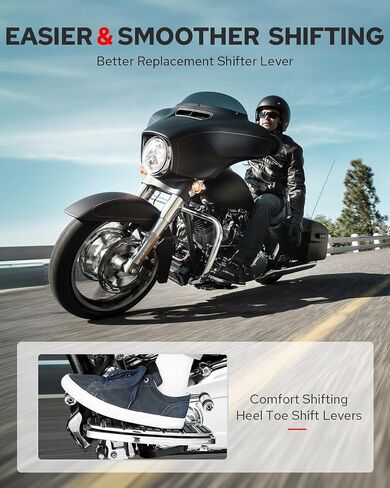 Benlari Heel Toe Shifter Pegs, 304 Stainless Steel Shifter Lever Pegs Fit for Harley Touring Street Glide Road Glide Road King Electra Glide 1988-2024, FL Softail 1986-2017, Trike 2008-2024, Black in Saudi Arabia