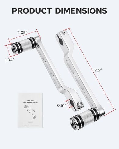 Benlari Heel Toe Shifter Pegs, 304 Stainless Steel Shifter Lever Pegs Fit for Harley Touring Street Glide Road Glide Road King Electra Glide 1988-2024, FL Softail 1986-2017, Trike 2008-2024, Black in Saudi Arabia