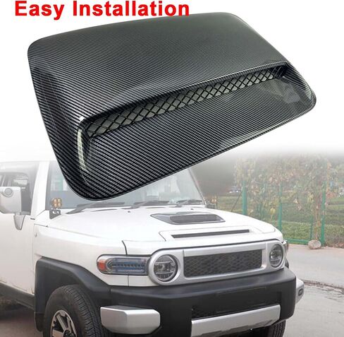مدخل هواء غطاء المحرك متوافق مع Toyota FJ Cruiser 2007-2023، غطاء فتحة تهوية مزخرفة باللون الأسود غير اللامع، غطاء مدخل تدفق الهواء in Kuwait