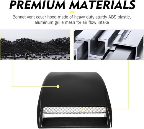 ملصق فتحة تهوية غطاء محرك السيارة، ملصق تهوية ثلاثي الأبعاد لتدفق الهواء المزخرف، غطاء محرك السيارة الأنيق للتهوية، عالمي لمعظم السيارات (أبيض) in Kuwait