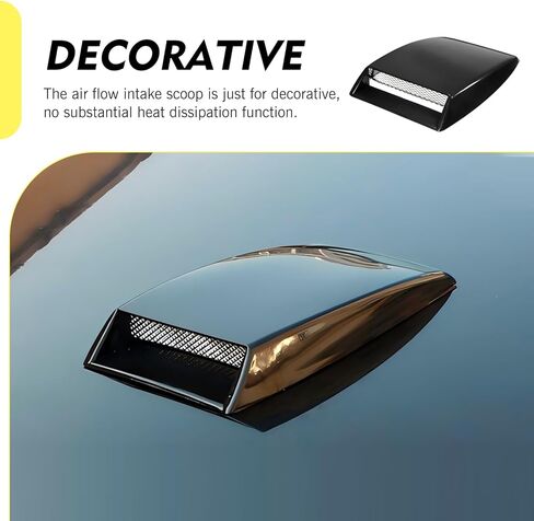 ملصق فتحة تهوية غطاء محرك السيارة، ملصق تهوية ثلاثي الأبعاد لتدفق الهواء المزخرف، غطاء محرك السيارة الأنيق للتهوية، عالمي لمعظم السيارات (أبيض) in Kuwait