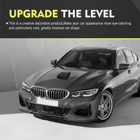 ملصق فتحة تهوية غطاء محرك السيارة، ملصق تهوية ثلاثي الأبعاد لتدفق الهواء المزخرف، غطاء محرك السيارة الأنيق للتهوية، عالمي لمعظم السيارات (أبيض) in Kuwait