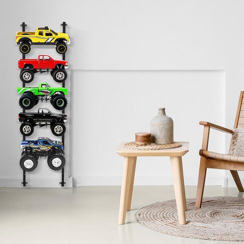 حامل سيارة RC على الحائط، رف سيارة RC قابل للتعديل من 5 طبقات مع براغي رف تخزين لمحطة العمل، حامل حائط لشاحنات السيارات بمقياس 1/6، 1/10، 1/12، 1/18، 1/24، 1/32 in Kuwait