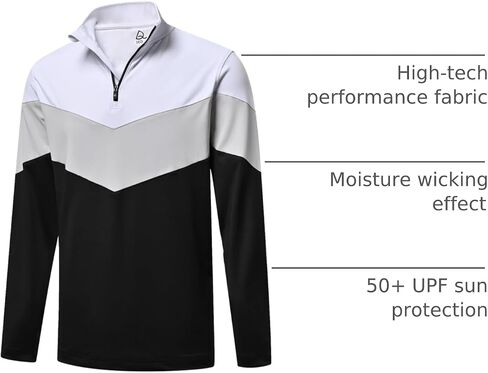 DEOLAX Quarter Zip Pullover Men Dry Fit 1/4 Zip Golf Pullover UPF50+ Moisture Wicking Mock Neck Mens Pullover Sweatshirts in Saudi Arabia