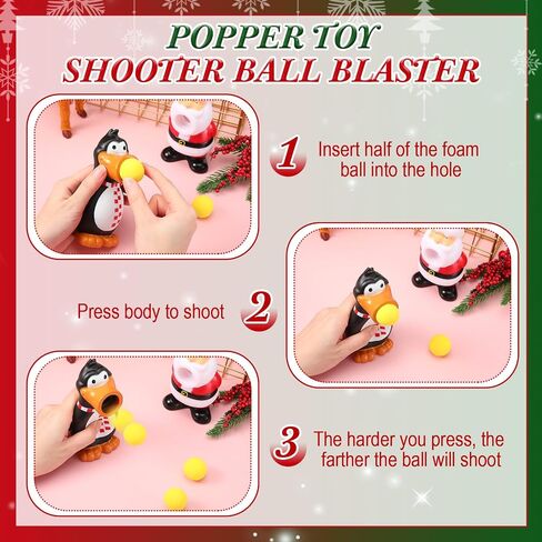 Zubebe Christmas Toys Shooter Ball Foam Toy with Shoot Foam Balls Up to 20 Feet for Kids Outdoor Indoor Play Christmas Party Supplies in Saudi Arabia