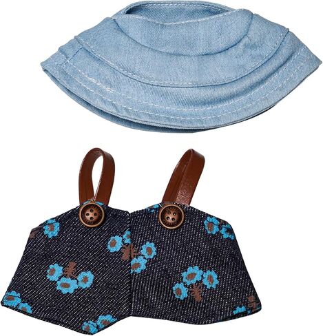 Doll Clothes Accessories Set for 17cm2PCS Doll Clothes and HatsCute yellowtartan pinkmilk whitedesignSuitable for 6.7-inch Cute Doll Clothing (Blue Pants) (Blue Square) in Saudi Arabia