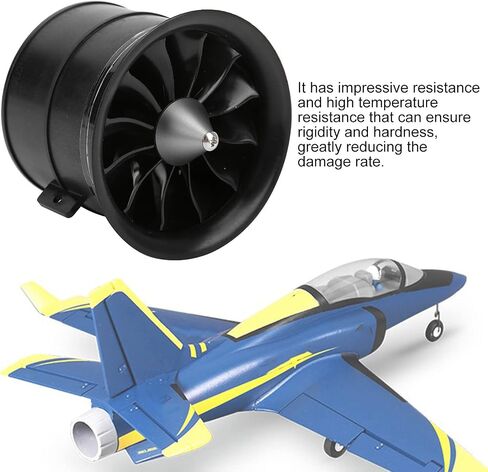 Drfeify RC مروحة مجاري الهواء، 70 مم 12 شفرات مروحة كهربائية مجاري الهواء مع محرك بدون فرشاة RC 2200KV لطائرة EDF 6S للتحكم عن بعد (CW) in Kuwait