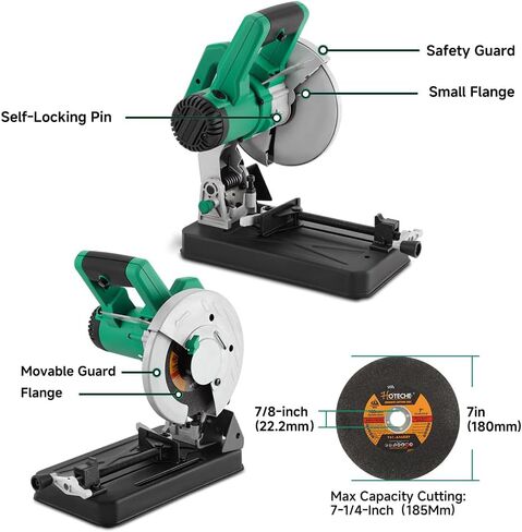 Hoteche Metal Cutting Chop Saw 14-Inch Metal Cut Off Machine with Professional 72T Carbide-Tipped Blade in Kuwait