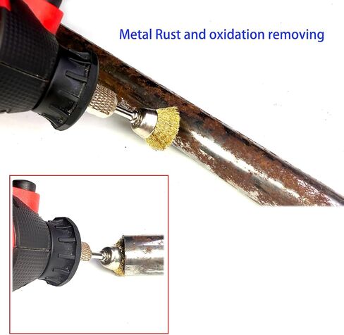 20pcs Dia 25mm Rotary Tool Brass Wheel Wire Brush Set - Fits Dremel,1/8" Shank,Clean, Polish, Prep in Kuwait