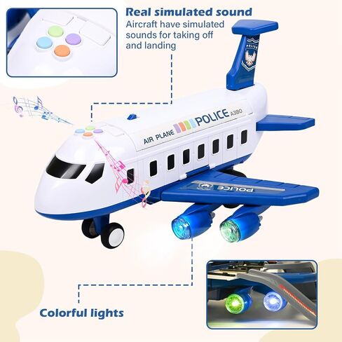 Airplane Race Track Kids Toys with Lights and Sound,Foldable 4 Layer Track Toy Set,Aairplane with Game Mat, Airplane Racing Cars,Christmas Birthday Gifts for Age 3 4 5 6+Years Old Boys Girls in Saudi Arabia