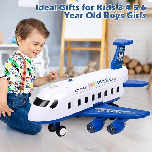 Airplane Race Track Kids Toys with Lights and Sound,Foldable 4 Layer Track Toy Set,Aairplane with Game Mat, Airplane Racing Cars,Christmas Birthday Gifts for Age 3 4 5 6+Years Old Boys Girls in Saudi Arabia