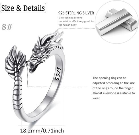 OHAYOO Hummingbird Daisy Ring 925 Sterling Silver Adjustable Hummingbird Open Ring Hummingbird Jewelry Gift for Women Girls in Kuwait