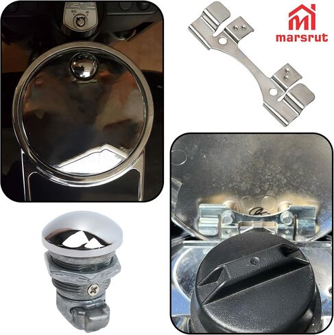 Push Button Gas Cap, Fuel Door Push Button Fit for Harley Electra Glide Street Glide Tri Glide Road Glide Tour Glide Ultra Limited Touring 1992-2025 Motorcycle Model, Latch Panel Oil Tank Accessories in Saudi Arabia