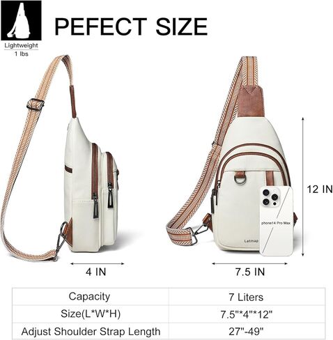 Sling Bag for Women Men Leather Small Sling Backpack Daypack Anti Theft Fanny Pack Crossbody Purse Travel in Kuwait