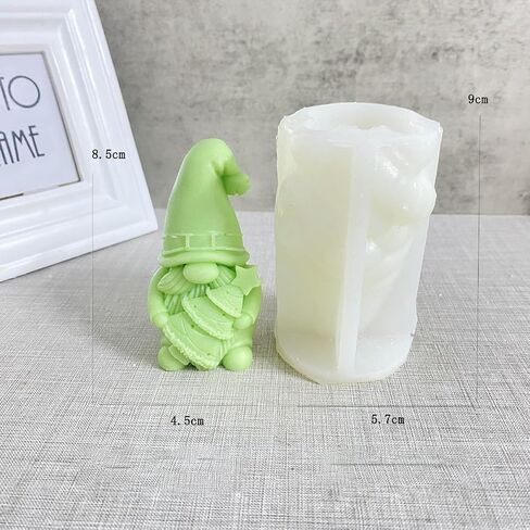 Christmas Tree Hugging Dwarf Silicone Mold; Snowflake Santa Candle Gypsum Resin Dropper Mold, 2 Pieces a Set. in Saudi Arabia